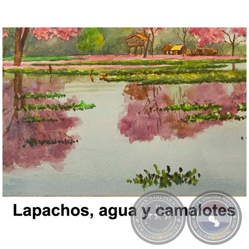 Lapachos, agua y camalotes - Obra de Emili Aparici